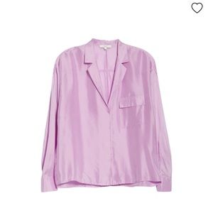 Vince- Pocket popover silk blouse -Medium